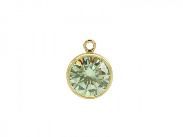 Cubic Zirconia Gold Filled Charm ~ Lime Green ~ 6mm