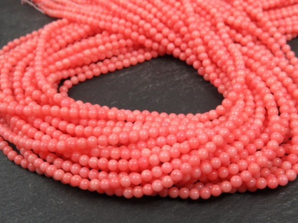 Bamboo Coral Smooth Round Beads 6mm ~ 15'' Strand