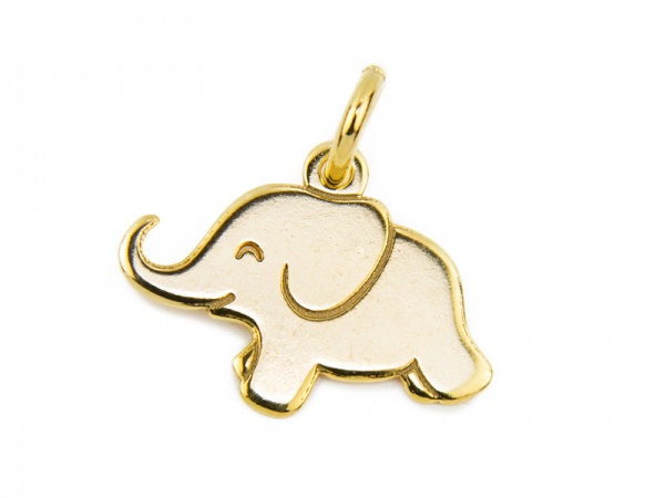 Gold Vermeil Elephant Pendant 12mm