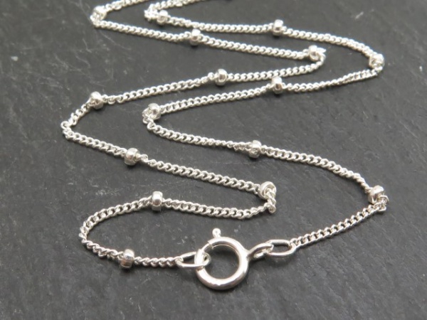 Sterling Silver Satellite Necklace with Spring Clasp ~ 14''
