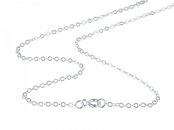 Sterling Silver Flat Cable Chain (1.8mm) Necklace with Spring Clasp ~ 14''