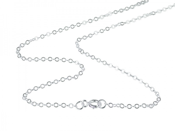 Sterling Silver Flat Cable Chain (2mm) Necklace with Spring Clasp ~ 20''