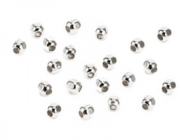 Sterling Silver Square Bead (Rounded Corners) 2mm