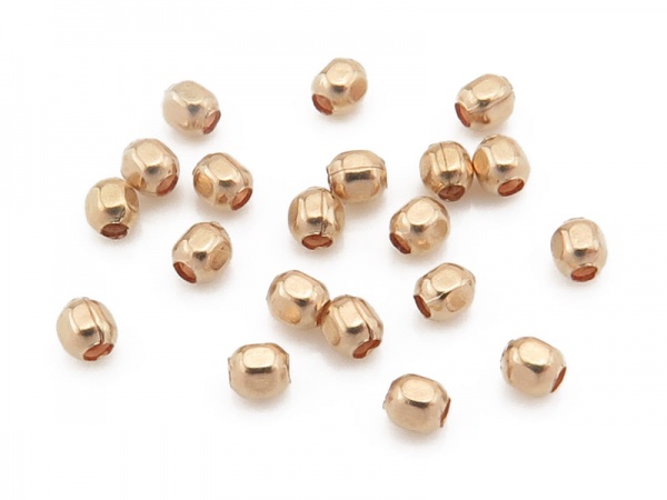 Gold Filled Square (Rounded Corners) Bead 2mm ~ Pack of 10