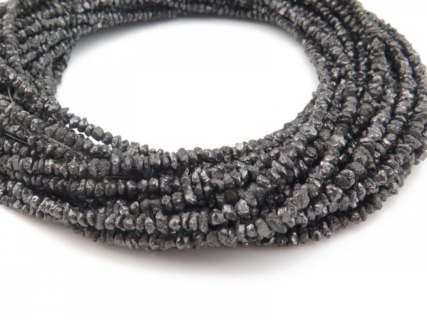 Black Diamond Rough Nuggets 2-3mm ~ 16'' Strand