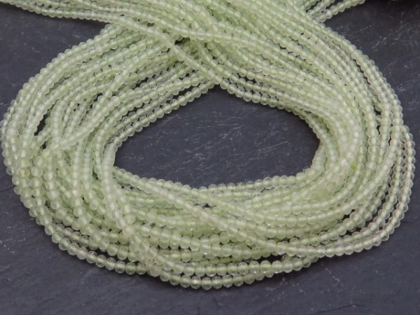 AAA Prehnite Micro-Faceted Rondelles 2mm ~ 12.5'' Strand
