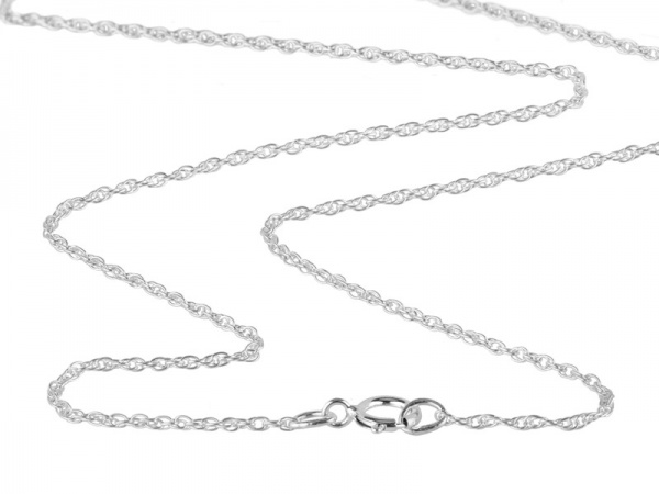 Sterling Silver Rope Chain Necklace with Spring Clasp ~ 18''