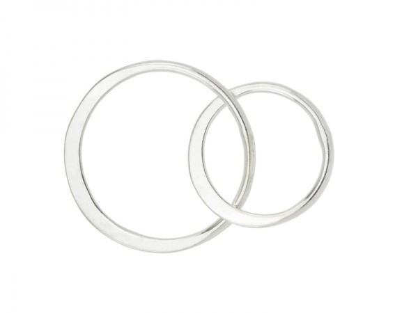 Sterling Silver Double Circle Connector 16mm x 12mm