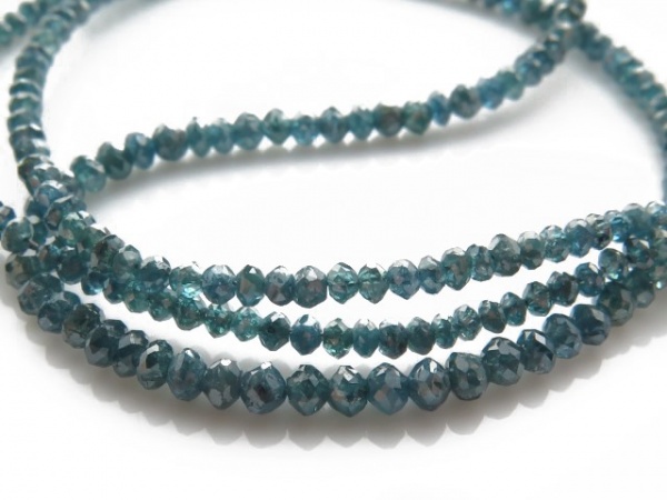Blue Diamond Faceted Beads 1.75-2.75mm ~ 15.5'' Strand