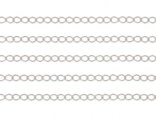 Sterling Silver Curb Chain 2.5mm x 1.7mm ~ by the Foot