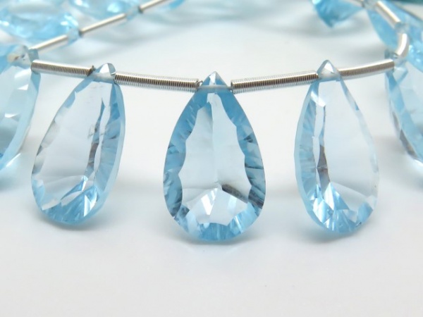 AAA Sky Blue Topaz Faceted Pear Cut Briolette ~ SINGLE~ Various Sizes