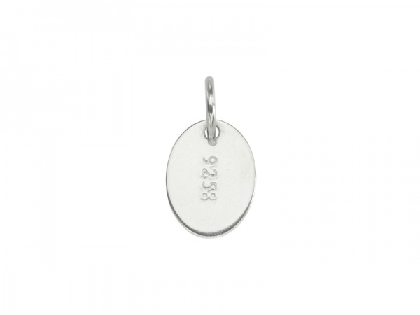 Sterling Silver 925 Stamped Oval Tag 7mm