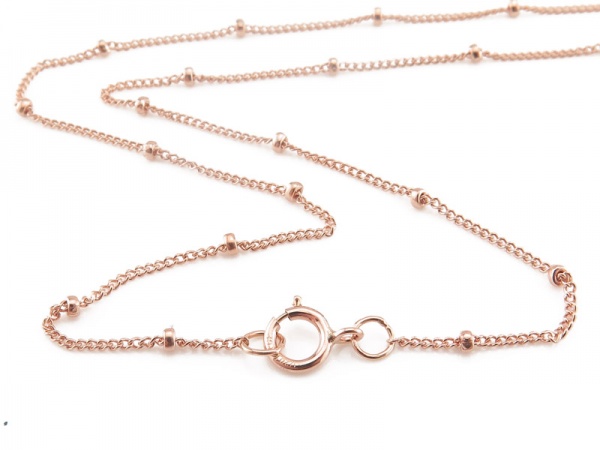 Rose Gold Filled Satellite Chain Necklace with Spring Clasp ~ 16''