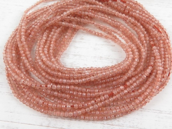 AAA Sunstone Micro-Faceted Rondelles 2mm ~ 12.5'' Strand