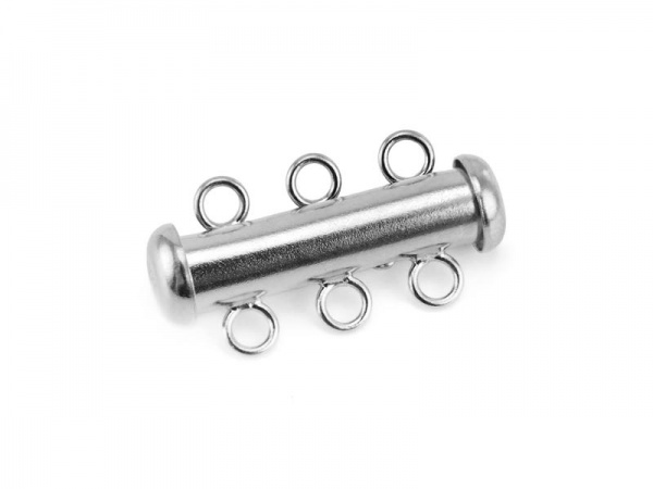 Sterling Silver Tube Clasp ~ 3 Row