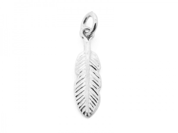 Sterling Silver Feather Charm 15mm