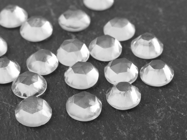 White Topaz Rose Cut Round Cabochon ~ Various Sizes