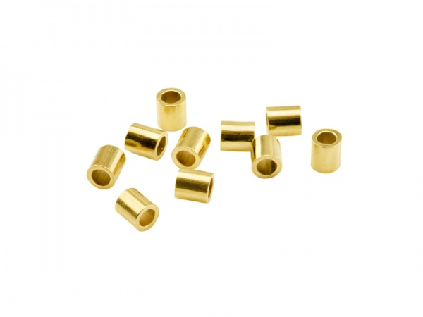 Gold Plated Vermeil Silver Crimp 2.2mm x 2mm ~ Pack of 10