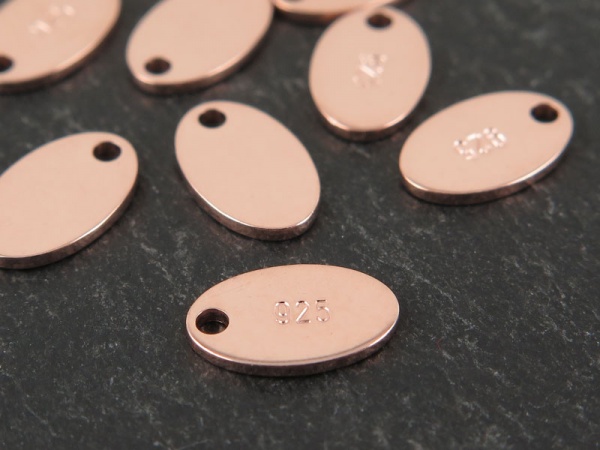 Rose Gold Vermeil Stamped Oval Tag 8mm