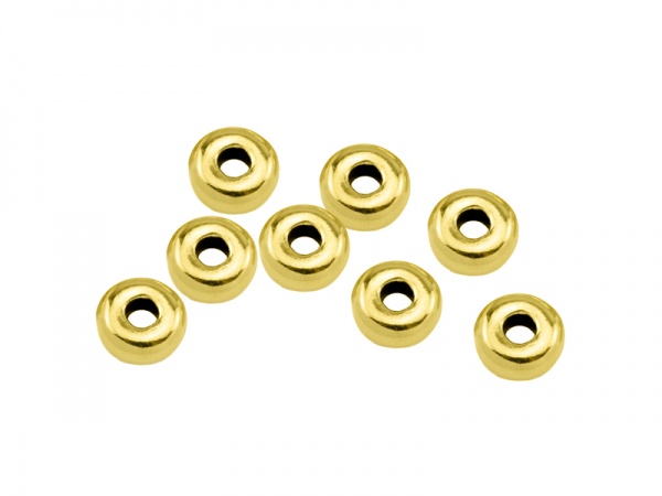 Gold Vermeil Rondelle Bead 3.5mm ~ Pack of 10
