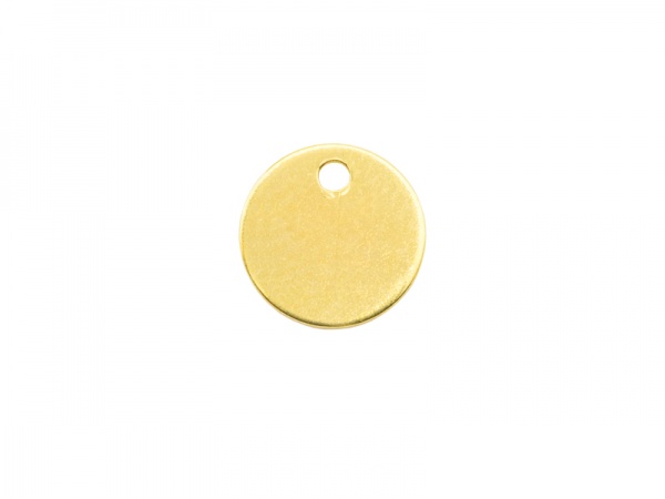Gold Plated Vermeil Silver Round Tag 6.5mm