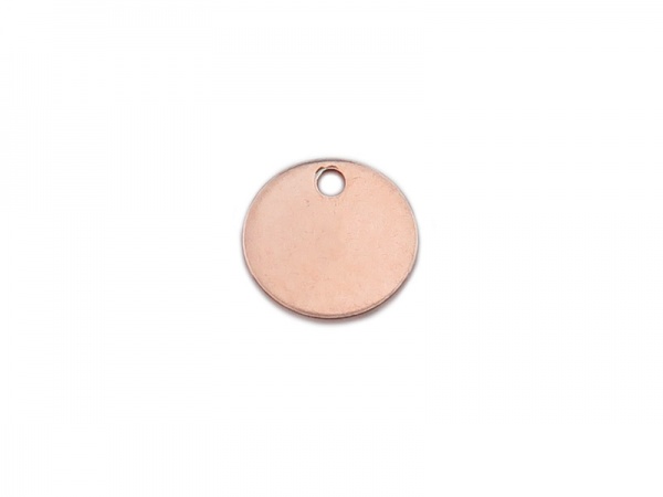 Rose Gold Plated Vermeil Silver Round Tag 6.5mm