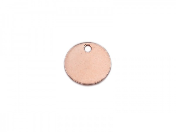 Rose Gold Vermeil Round Tag 6.5mm