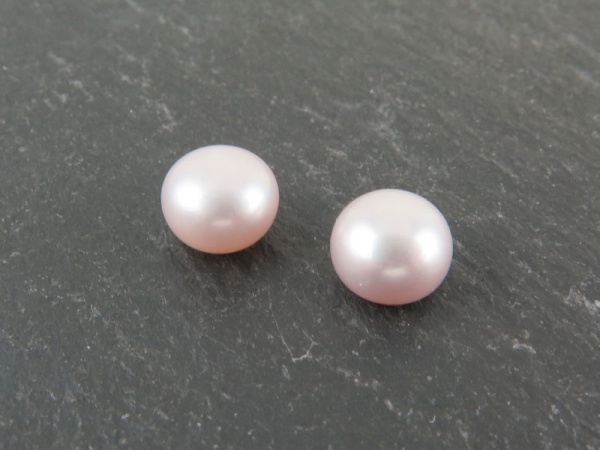 Freshwater Pearl Rose Button ~ Various Sizes ~ Half Drilled ~ SINGLE