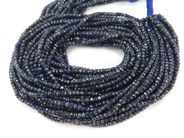 Blue Sapphire Faceted Rondelles 2mm ~ 12.5'' Strand