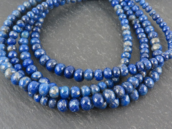 AA+ Lapis Lazuli Micro-Faceted Rondelles ~ Various Sizes