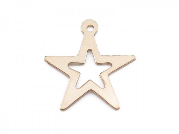 Gold Filled Open Star Charm 16mm