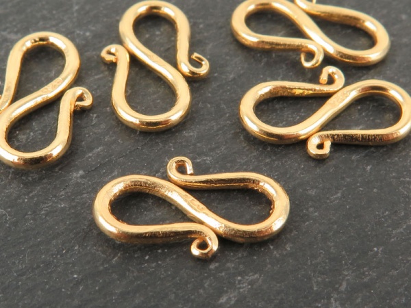 Gold Plated Vermeil Silver S-Hook Clasp 15mm