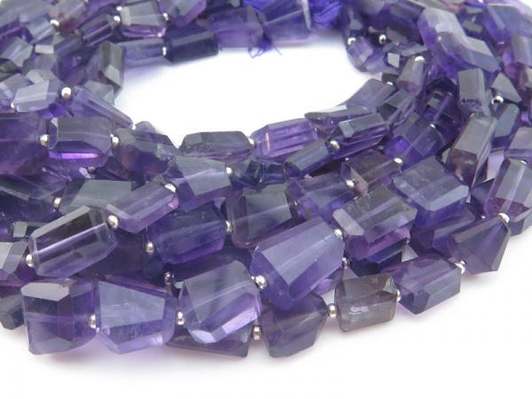 Amethyst Faceted Nugget Beads 8-10mm ~ 11'' Strand