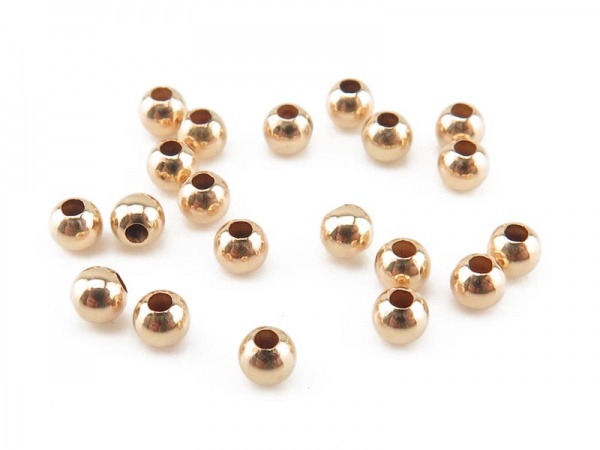 Gold Filled Plain Bead 2.5mm ~ Pack of 10