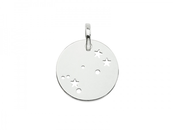 Sterling Silver Gemini Constellation Pendant 18mm