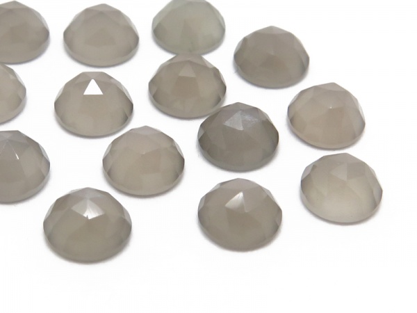 Grey Moonstone Rose Cut Round Cabochon ~ Various Sizes