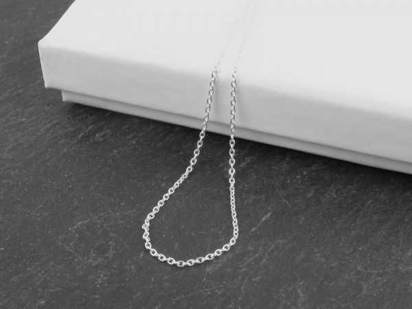 Sterling Silver Cable Chain (1.5mm) Necklace with Spring Clasp ~ 15.5''