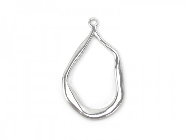 Sterling Silver Abstract Pear Pendant 24mm