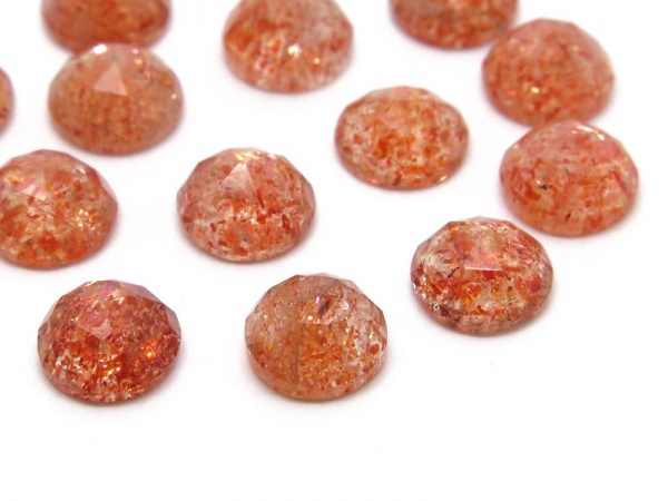 Sunstone Rose Cut Round Cabochon ~ Various Sizes