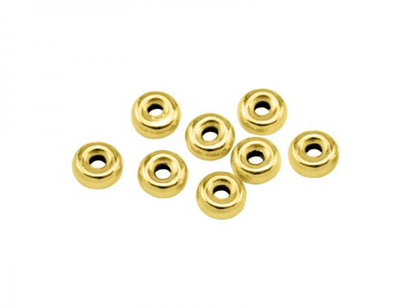 Gold Vermeil Rondelle Bead 4.5mm ~ Pack of 10