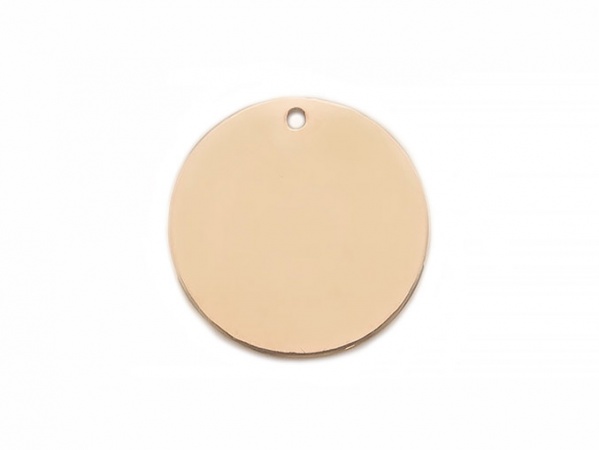 Gold Filled Round Tag 16mm ~ Optional Engraving