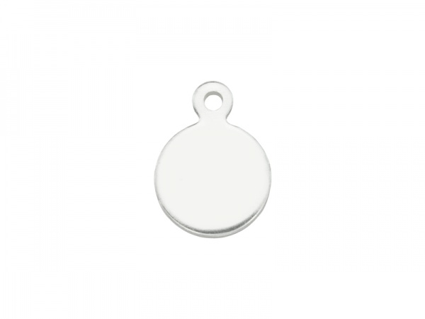 Sterling Silver Round Tag 7.5mm (Thick) - Optional Engraving