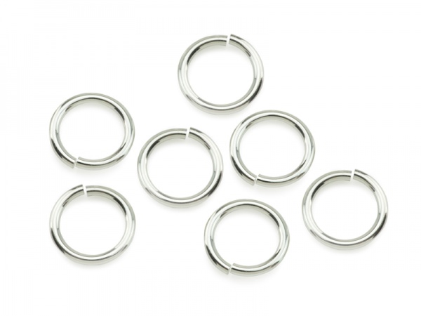 Sterling Silver Open Jump Ring 8mm ~ 18ga ~ Pack of 10