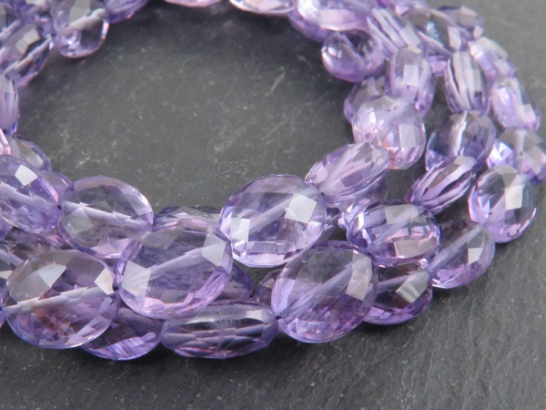AA Amethyst Faceted Oval Beads 11.5mm ~ 8'' Strand