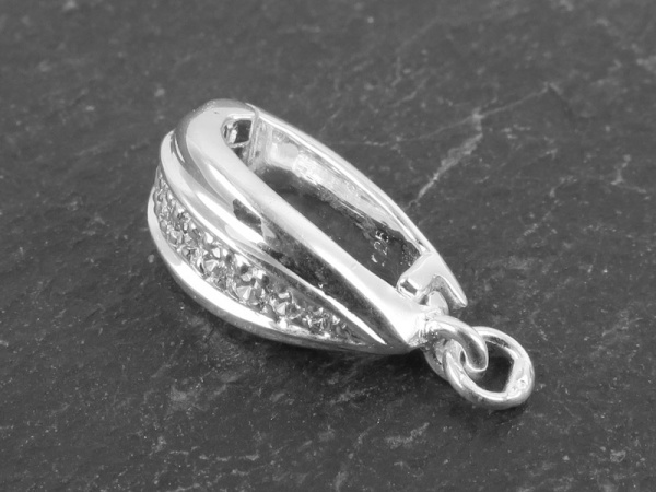 Sterling Silver Enhancer with CZ 14mm