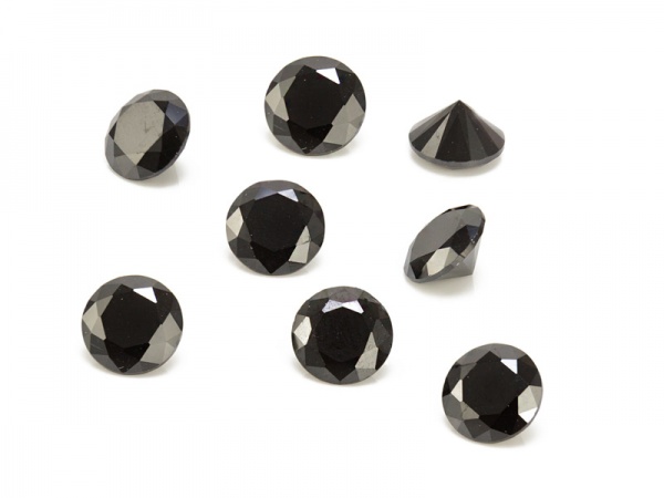 Cubic Zirconia Round ~ Black ~ Various Sizes