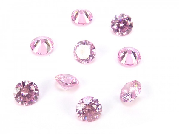 Cubic Zirconia Round ~ Pink ~ Various Sizes