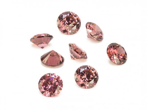 Cubic Zirconia Round ~ Rhodolite ~ Various Sizes