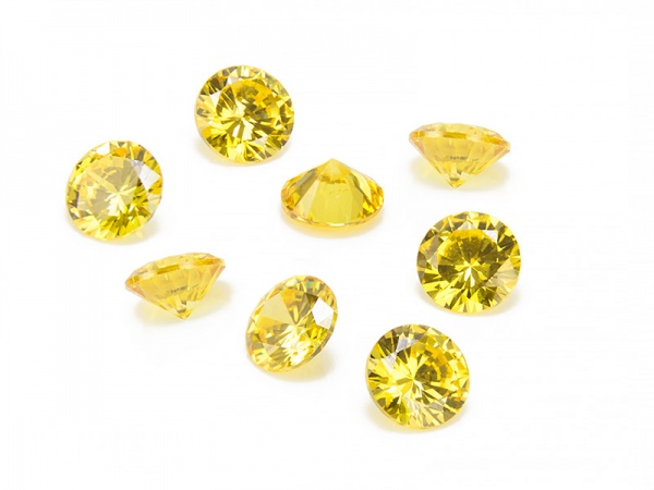 Cubic Zirconia Round ~ Yellow ~ Various Sizes