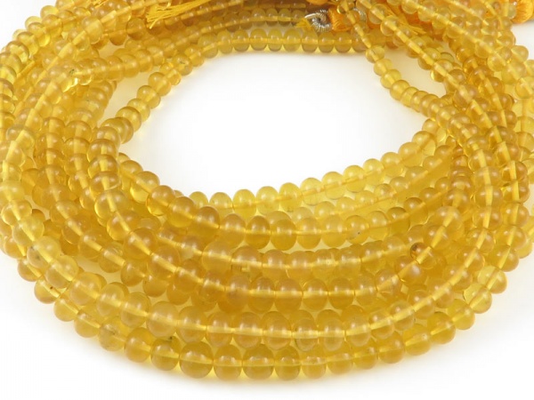 AA Yellow Opal Smooth Rondelle Beads ~ Various Sizes ~ 8.5'' Strand